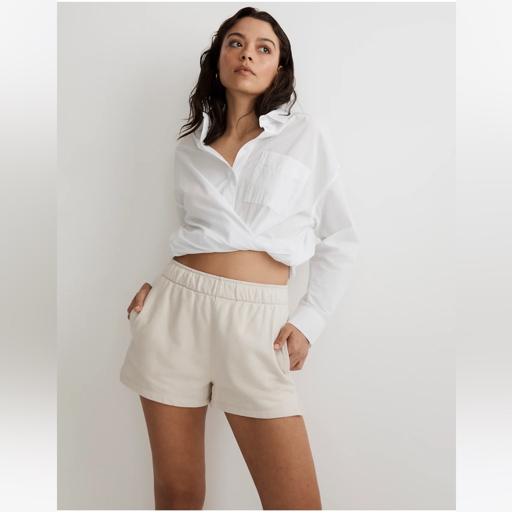 Madewell Cream Athletic Shorts